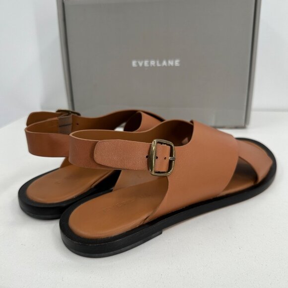 Everlane The City Crossover Sandals size 9 Desert Tan Leather Ankle Strap Buckle - Picture 7 of 10
